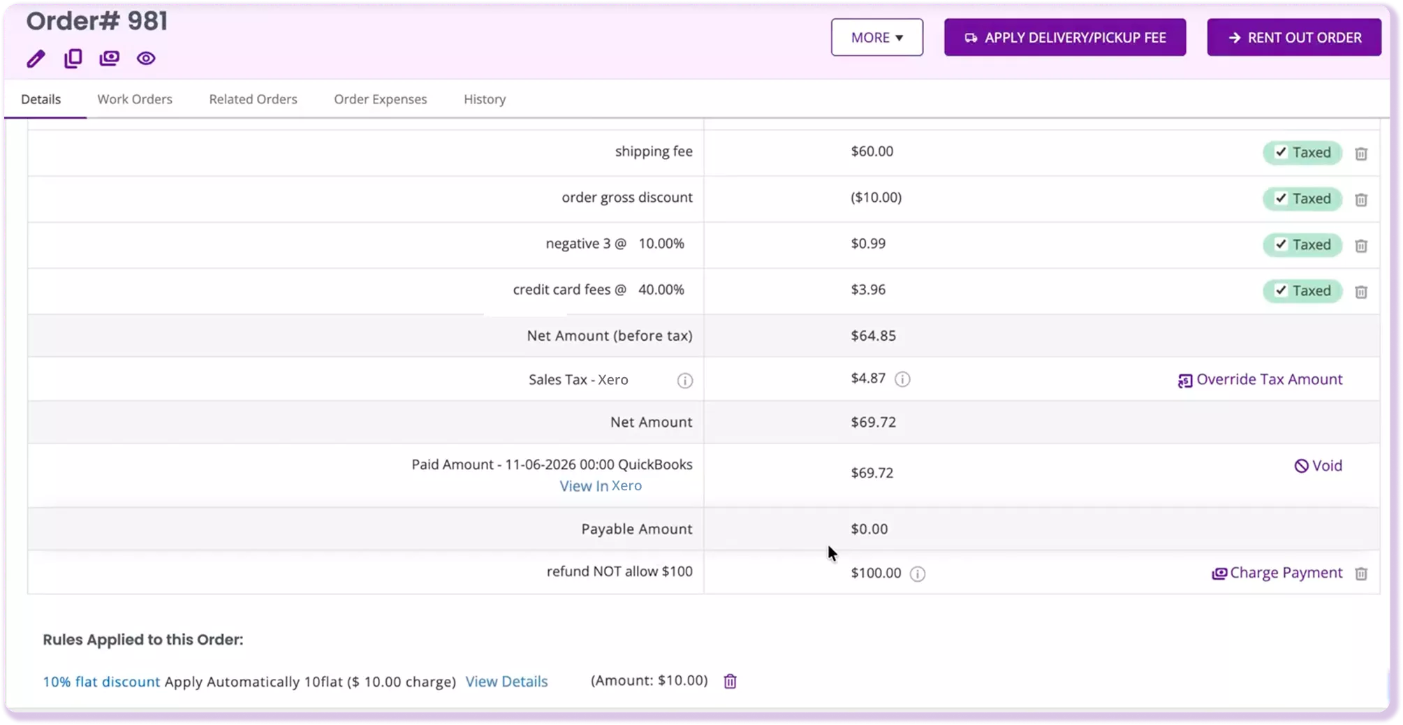 Payment recorded in EZRentOut