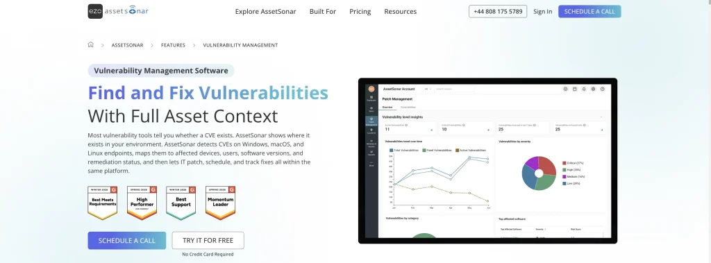 AssetSonar Vulnerability Management UI