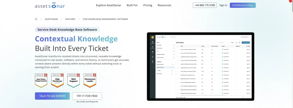 AssetSonar Knowledge Management UI