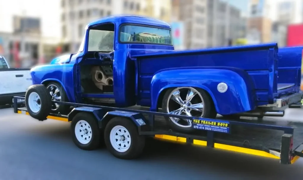 Vehicle on a trailer.