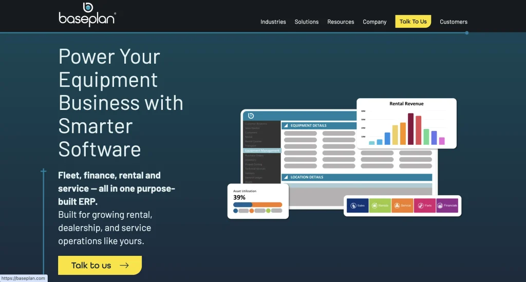 Baseplan software homepage.